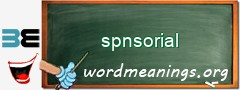 WordMeaning blackboard for spnsorial
